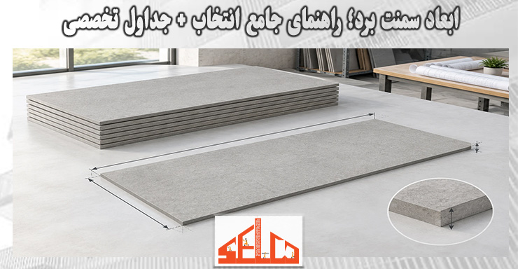 ابعاد سمنت برد 